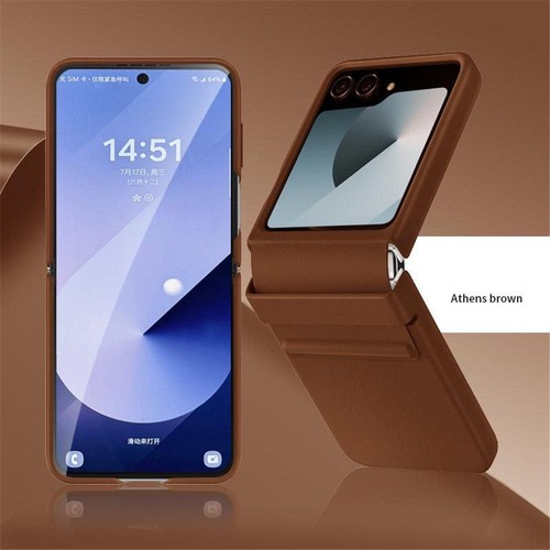 Genuine Cowhide Leather Slim Case for Samsung Galaxy Z Flip5 Business Back Cover - Zdjęcie 27 z 27