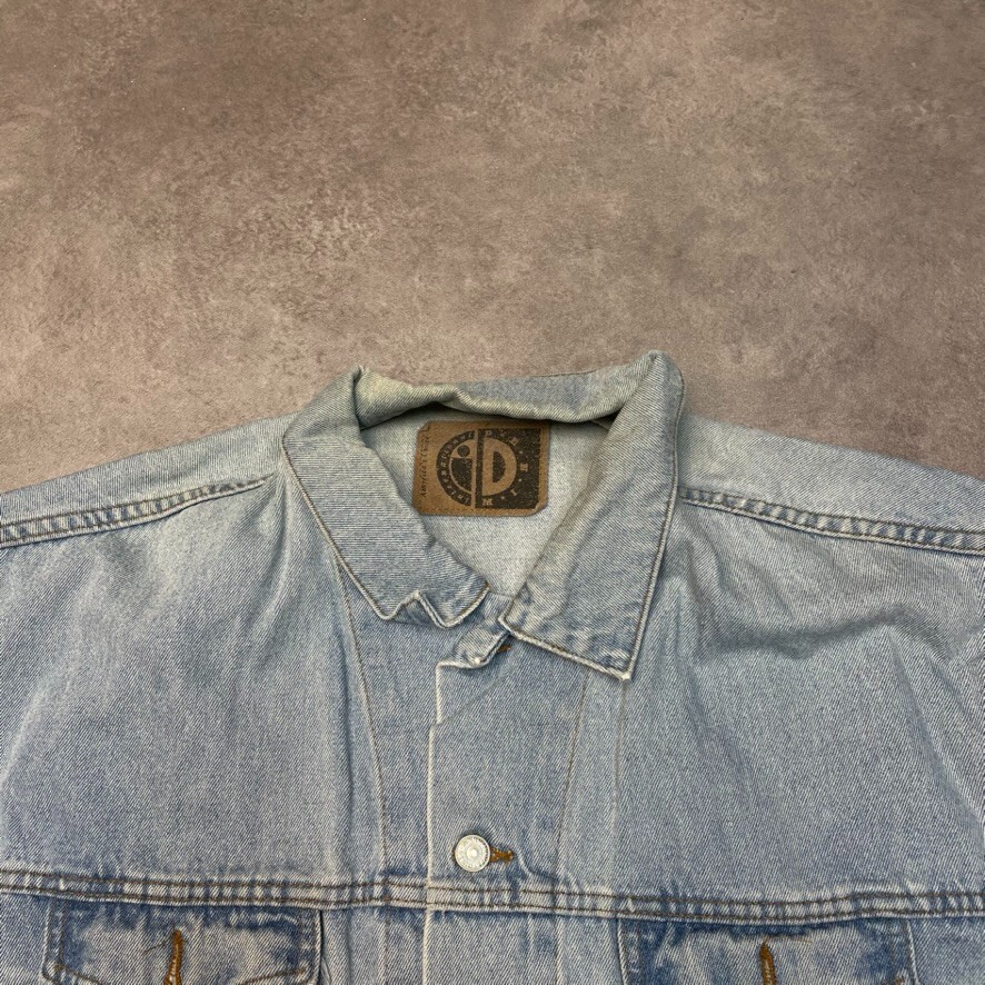 Hard Rock Cafe Denim Jacket Mens XL Vancouver Vintage Coat, Washed Blue image 8