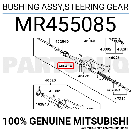 MR455085 Genuine Mitsubishi BUSHING ASSY,STEERING GEAR OEM | eBay