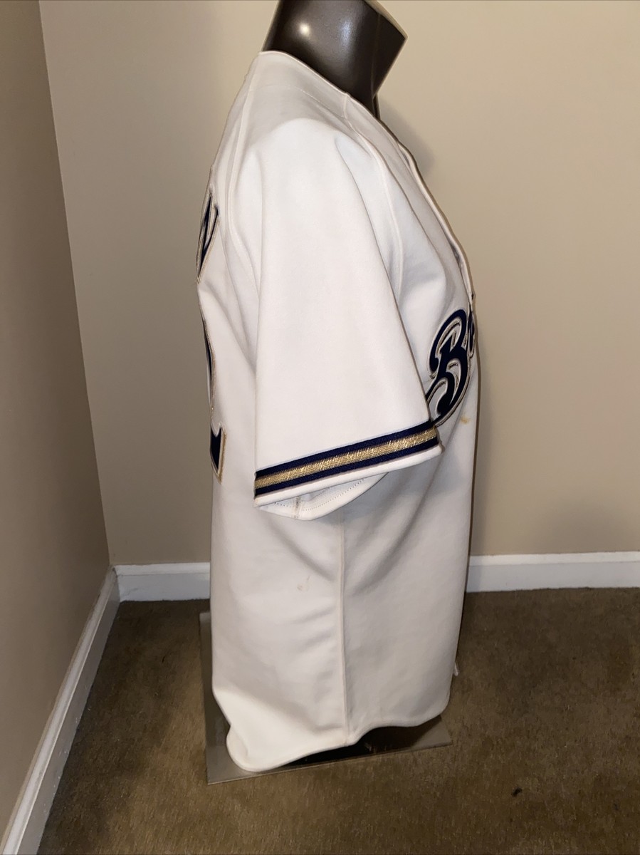 Milwaukee Brewers #52 Authentic Majestic Vintage Home 2000's