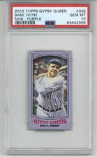 2016 TOPPS GYPSY QUEEN MINI PURPLE BABE RUTH CARD NEW YORK YANKEES PSA 10 RARE
