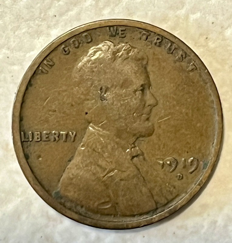 1919 D Lincoln Wheat Cent Penny