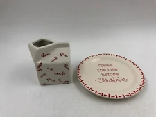 Ashland Ceramic White Milk Carton & Plate Set BB01B26021