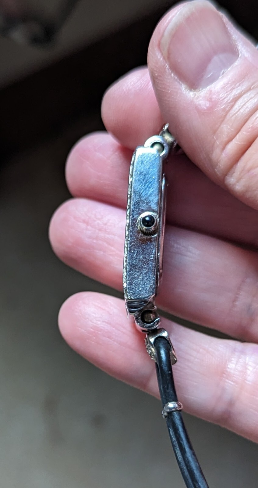 Vintage Soniro silver tone rectangular quartz wat… - image 4