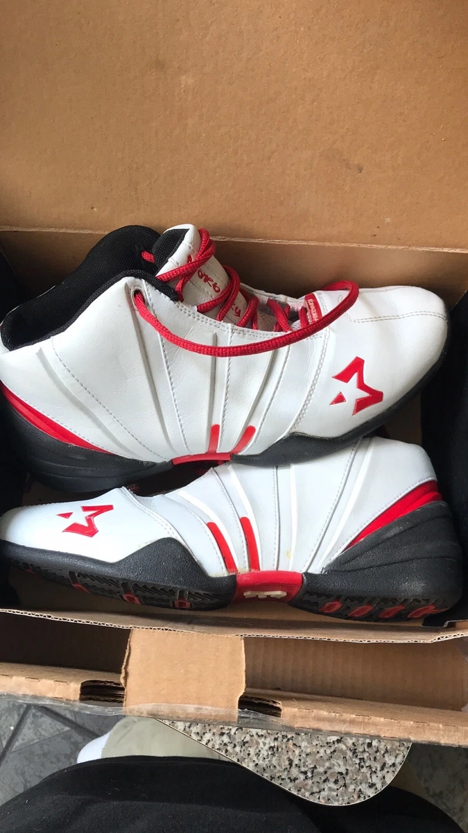 II Mens Basketball Shoe Size 8 White Black Red | eBay