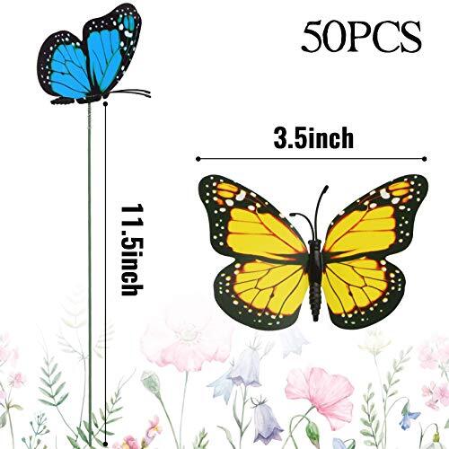 50pcs Butterfly Garden Decorations, 11.5 inch Plastic Butterfly Multicolor - Bild 2 von 6