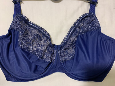 M&S BÜGEL MINIMIZER Vollschalen BH mit SPITZE in Navy Mix Größe 32GG