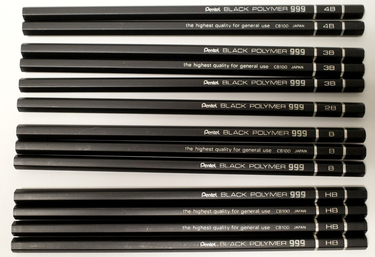Lot of Japanese pencils Pentel Black Polymer 999 + alpha + Mark