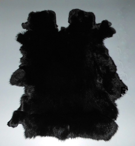 6 Pieces Real Rabbit Fur Pelts Tanned Leather Hide for DIY Crafting Decor Black - Picture 6 of 12