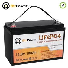 12V 100Ah LiFePO4 Lithium Iron Phosphate Battery For Deep Cycle RV Solar System