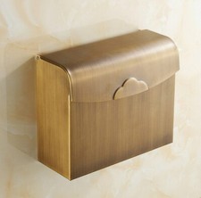 Antique Brass Bathroom Wall Mounted Toilet Paper Roll Holder Box 2ba301