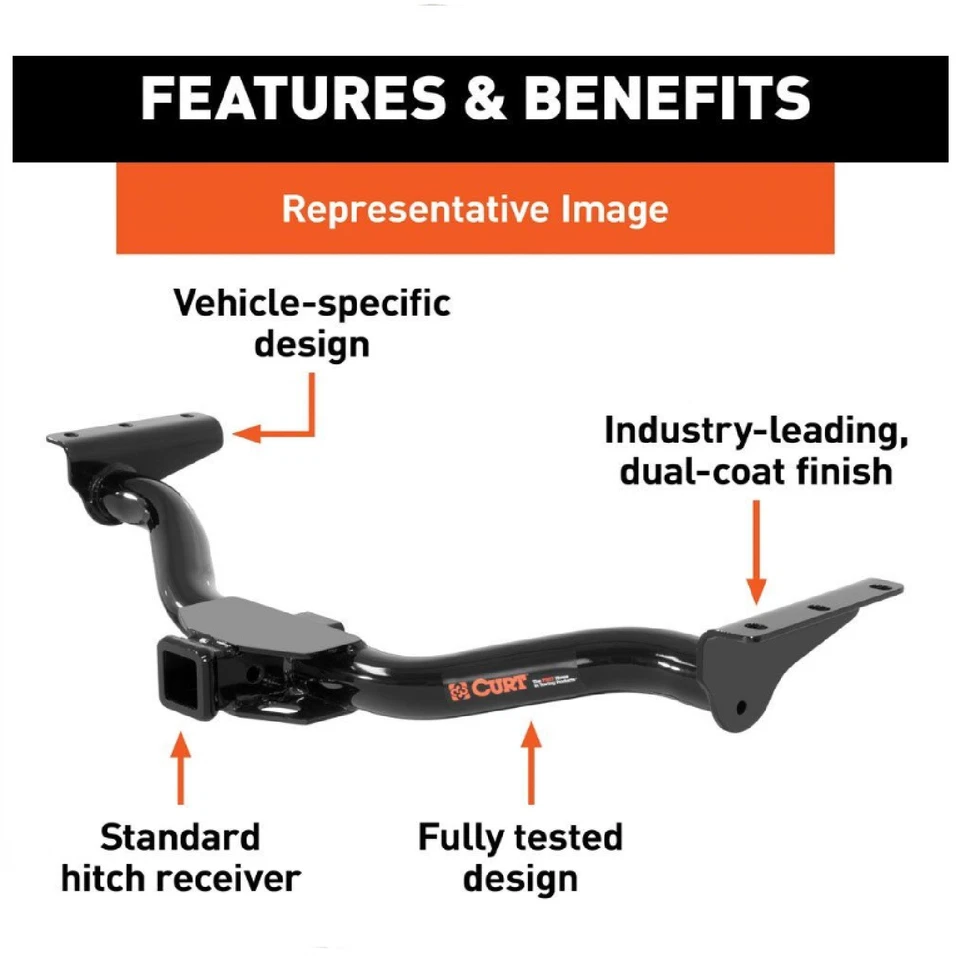 CURT CLASS 3 TRAILER HITCH 2 RECEIVER 13098 FOR ISUZU TROOPER / ACURA SLX - Изображение 2 из 4