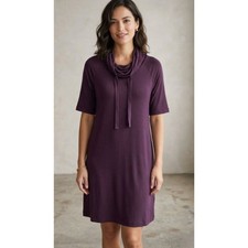 LOFT Lounge Cowl Neck Stretch Jersey Shift Dress Women's Size Medium