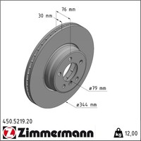 2X Zimmermann 450.5219.20 Bremsscheibe FüR Land Rover Range L322 Bremsscheiben