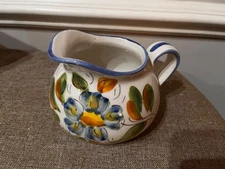 Vintage * HAND-PAINTED in ITALY * FLORAL DESIGN * PITCHER