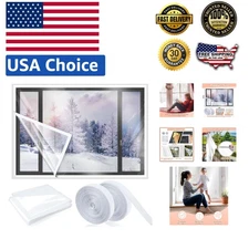 87 Inch x 10 ft Transparent Window Insulation - Reusable & Waterproof