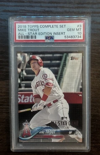 2018 Topps Complete Set All Star Edition Insert Mike Trout #3 PSA 10