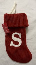 Wondershop Knit Mini Christmas Stocking Red 7  Initial  S  NWT