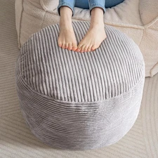 Round Padded Futon Ottoman, Floor-to-ceiling Futon Footrest for Living Room
