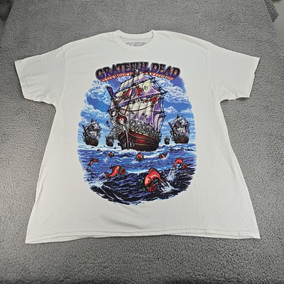 Liquid Blue Ship of Fools 2001 Grateful Dead Graphic T-Shirt Crew Neck 2XL