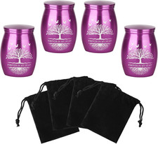 Mini Urns for Ashes Keepsake Set of 4, Small Cremation Keepsake Urns for Human/P