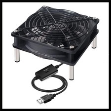 Lightweight USB Cooling Fan - 3-Speed Control for Routers, TVs  PCs Black 