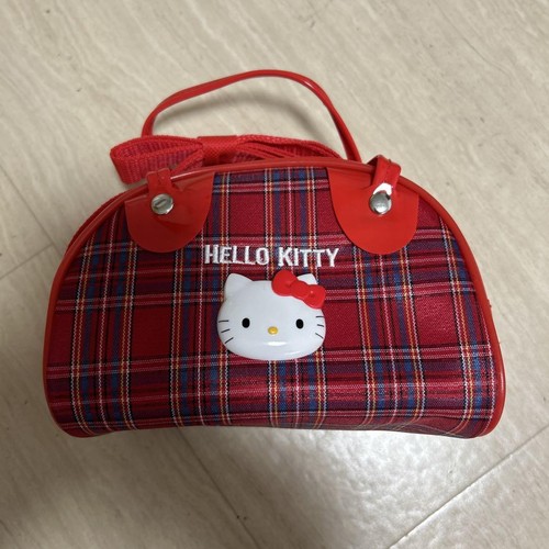 Hello Kitty Schultertasche Mini Boston selten Retro Vintage Karomuster Sanrio
