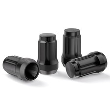 Lug Nuts Closed End Acorn Tuner 6 Spline M12x1.5 Black 4 Pack-1.38" Tall