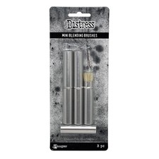 Ranger, Tim Holtz, Mini Blending Brushes x 3, Metal Case, Ink Applicator