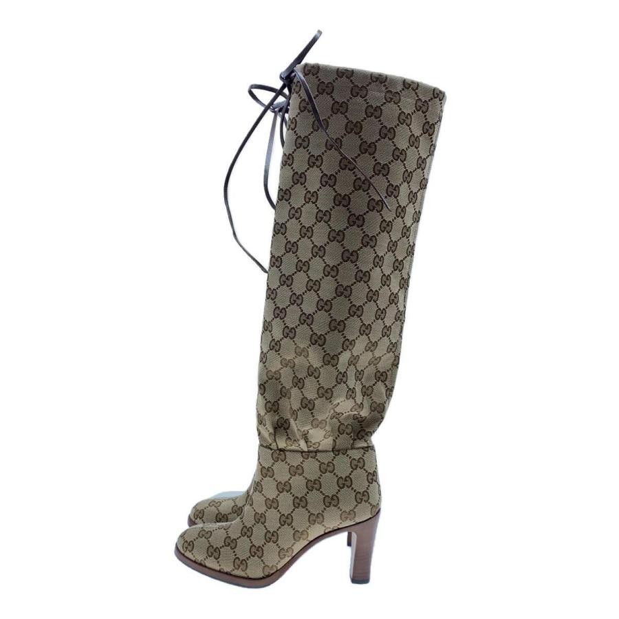 GUCCI Women's Long GG Canvas Boots Size:34/JP:21 Beige From Japan 141217K Authen thumbnail 2