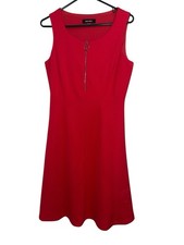 Nine West Women's Dress Jazzberry 1/2 Zip Scoop Neck Sleeveless Size 8