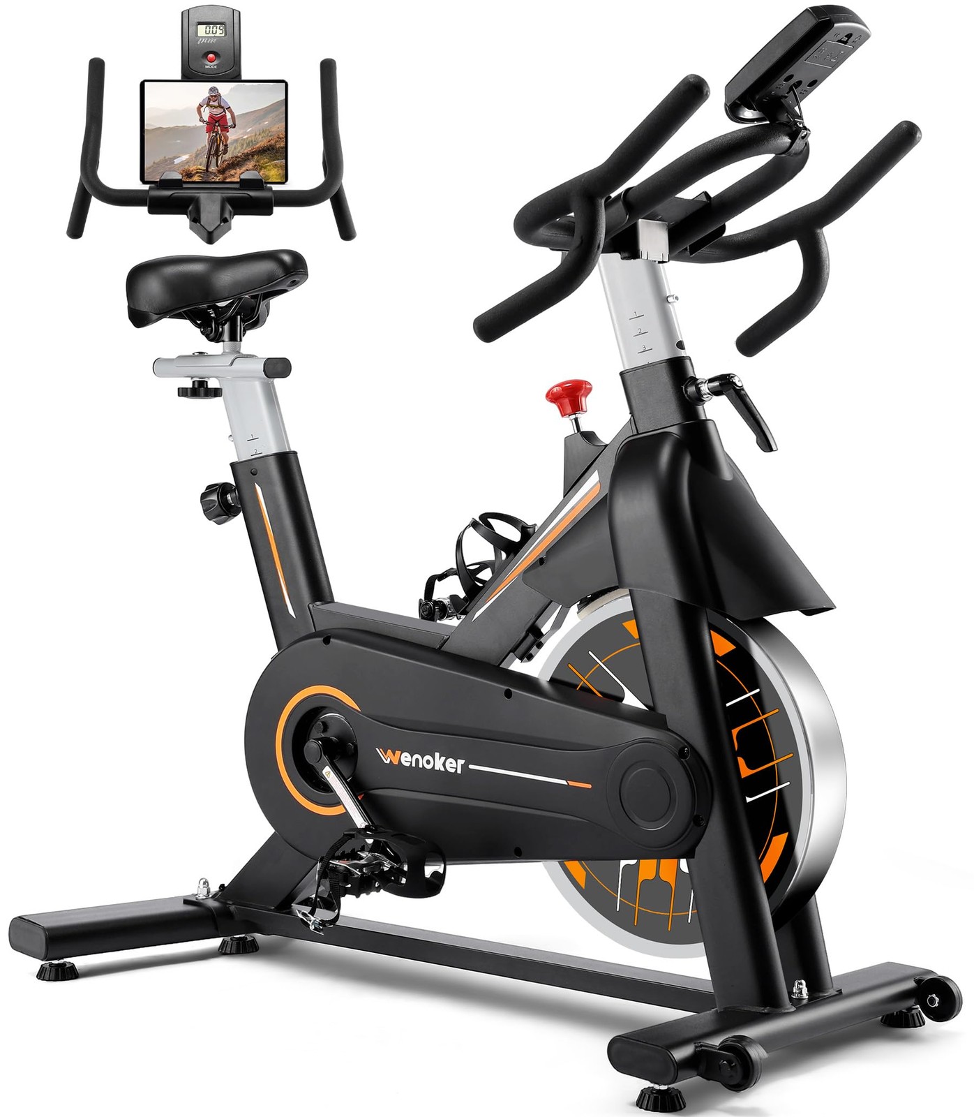 Exercise Bike, Stationary Bike for Home, Indoor Bike with Silent Belt Drive, ...