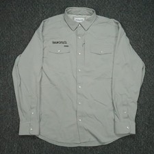 Poncho Shirt Mens Large Gray Western Pearl Snap Long Sleeve Fishing Outdoors