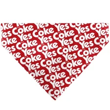 Coca-Cola Pet Bandana Coca Cola Yes Coke Yes Text Collage Red White Slip On Coll