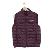 Emporio Armani Bodywarmer Mens Size L Maroon Quilted Lightweight Down