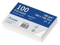 Karteikarten 180G Liniert, Dohe, Weiß, 100 StüCk, Offset-Karton,