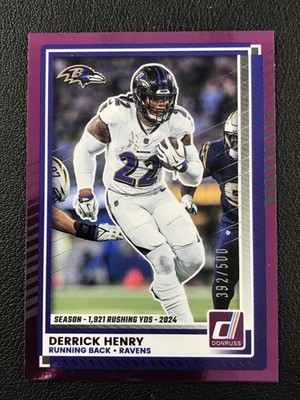 2025 Donruss #153 Derrick Henry Baltimore Ravens Season Stat Line /500