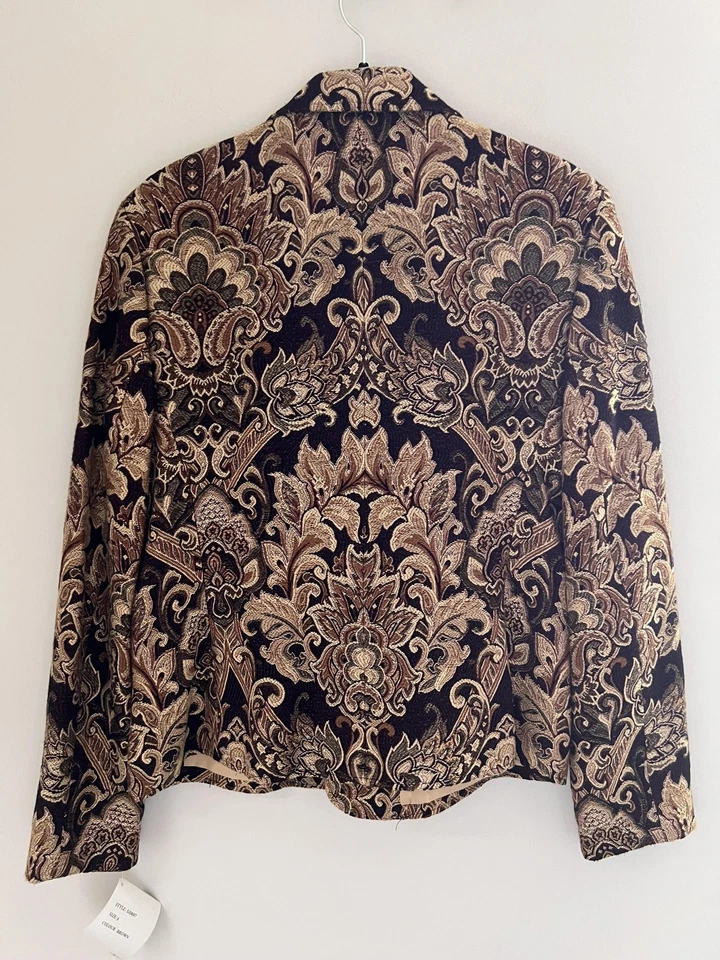 Blazer Vintage Mujer 8 Paisley Floral Brocado Tapiz Regencycore Whimsigoth Foto 2 de 4