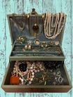 Vintage Estate Costume Jewelry Lot Retro MCM Gold Tone Avon Pins Earrings Etc