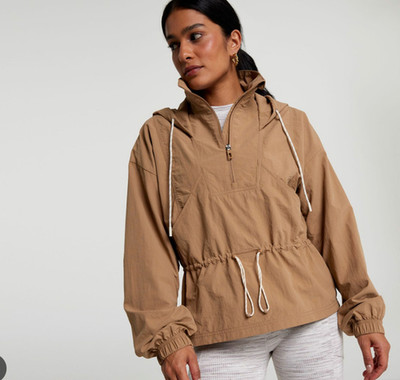 NWT Calia Womens Size XXL Hooded Windbreaker Tan Jacket MSRP $118