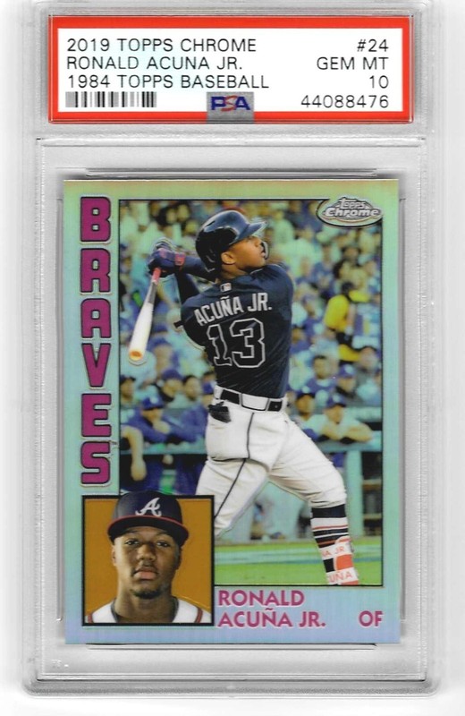 RONALD ACUNA JR 2019 TOPPS CHROME (1984 TOPPS BASEBALL) #84TC-24 PSA 10
