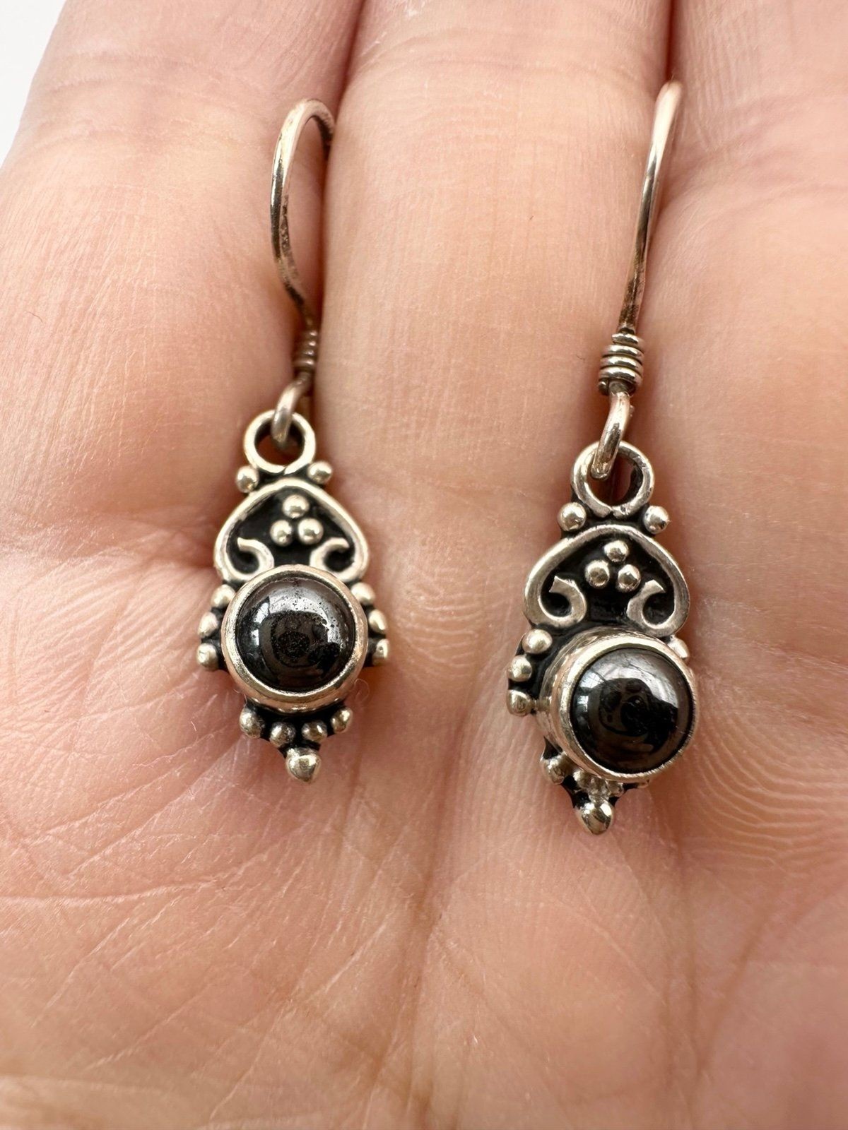 925 sterling silver hematite dangle Earrings - image 2
