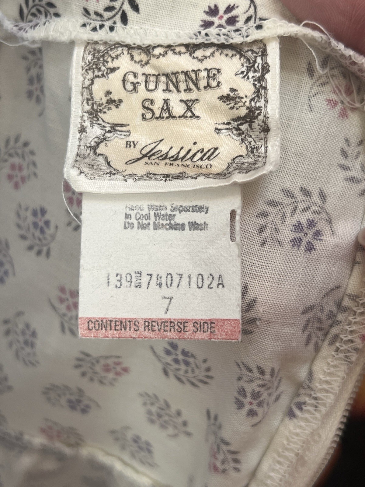 Rare Gunne Sax Prairie Corset Style Sleeveless Sundress In Purple Floral Size 7