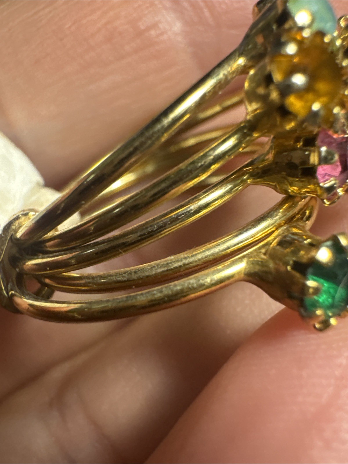 Vintage Tutti Stackable Rings Boho Multicolor Gla… - image 4