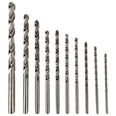 Reisser 10 Piece LONG HSS Twist Ground Metal,Wood,Plastic Drill Bit Set, GL10SET
