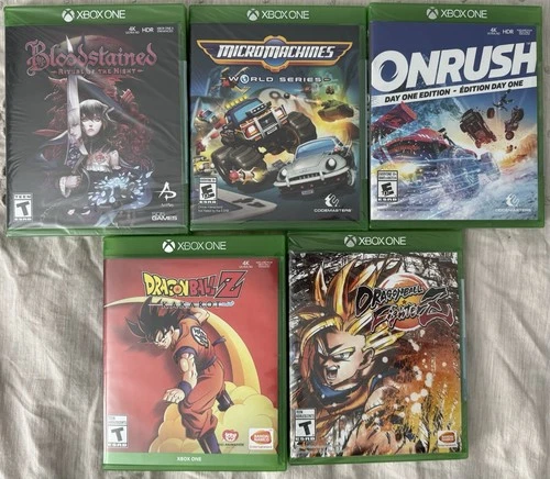 Xbox One Game Lot (5) Bloodstained Dragon Ball Micromachines Onrush GREAT DEAL