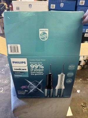 Philips Sonicare Cordless Power Flosser Dual Pack Black White Open Box