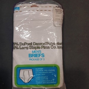 One Pack Three Pair Mens Vintage 70s Montgomery Wards White Briefs Underwear...
