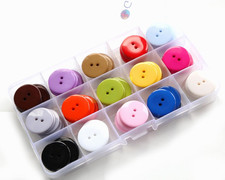 1 Inch 25Mm 15 Colors Assorted Buttons 2 Holes Resin Button for Sewing and ...