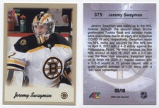 2021 All Sports #375 Jeremy Swayman rookie hockey gold 05/10